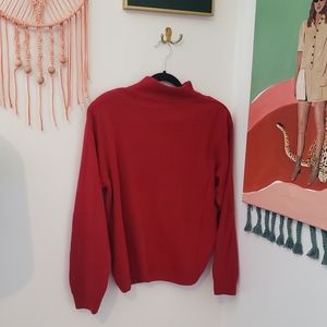 3 for $20 Vintage Red Grid Mock Neck Sweater